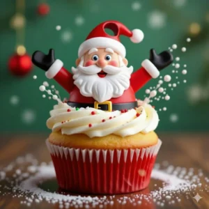 Santa Cupcake Keyring Model