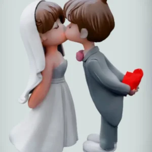 Wedding Couple Kissing Model