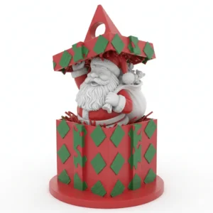 Santa's Gift Box Keyring Model